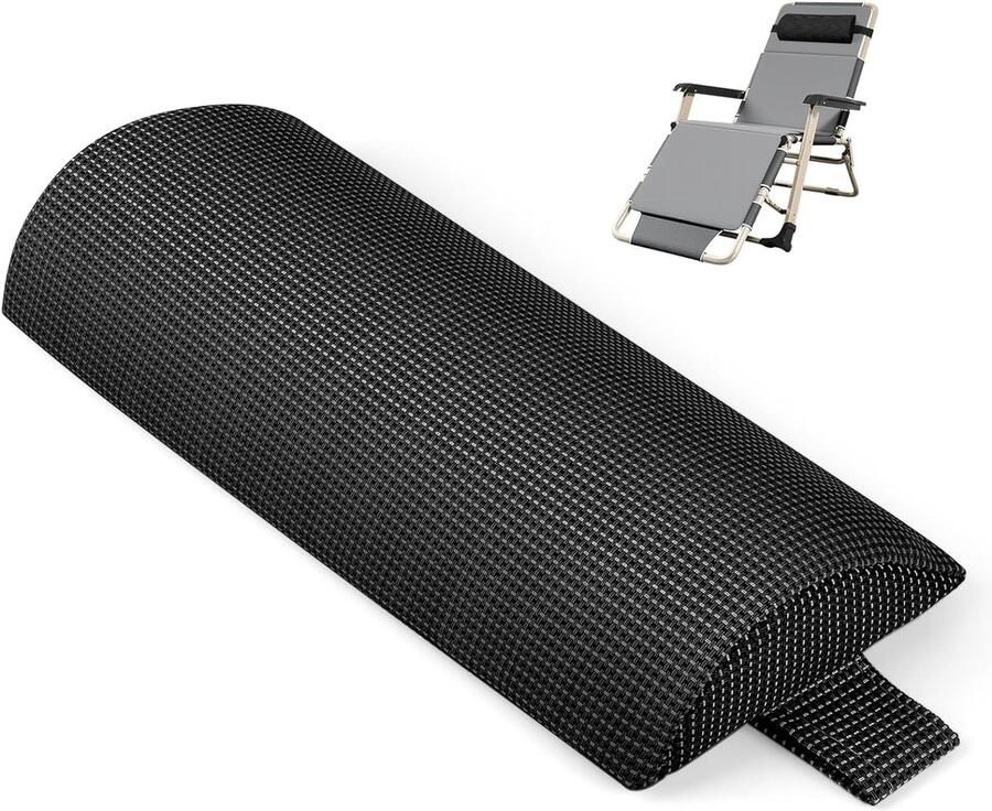Ligstoelkussen nekkussen voor tuinstoelen waterafstotend met elastische band ligkussen voor ligstoel badkamerligstoel saunaligstoel tuinstoelen buitenhoofdsteun (35 x 15 x 5 cm) (zwart)
