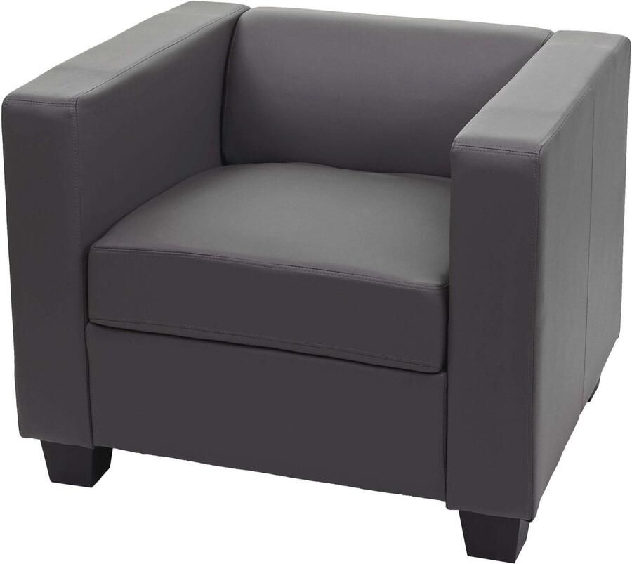 Lille-loungestoel ~ kunstleer donkergrijs