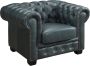 LINEA SOFA Chesterfield fauteuil BRENTON 100% buffelleer Spaans groen L 105 cm x H 73 cm x D 96 cm - Thumbnail 1