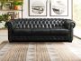 LINEA SOFA Vierzits chesterfieldbank BRENTON 100% buffelleer Donkergroen L 240 cm x H 73 cm x D 99 cm - Thumbnail 1