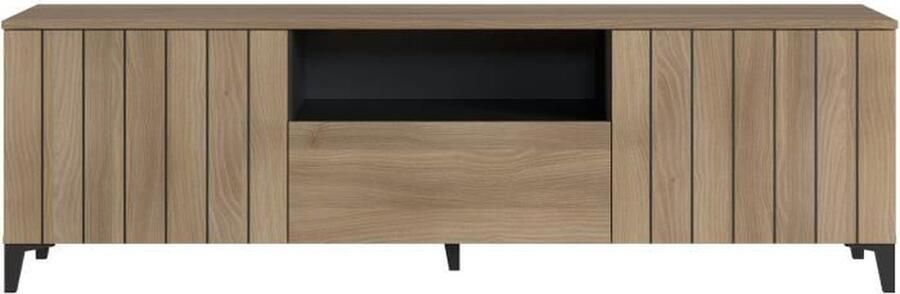 Merkloos LINEAS TV-meubel Eikenmelamine 2 deuren + 1 lade + 1 nis L180 x D44 x H55 cm