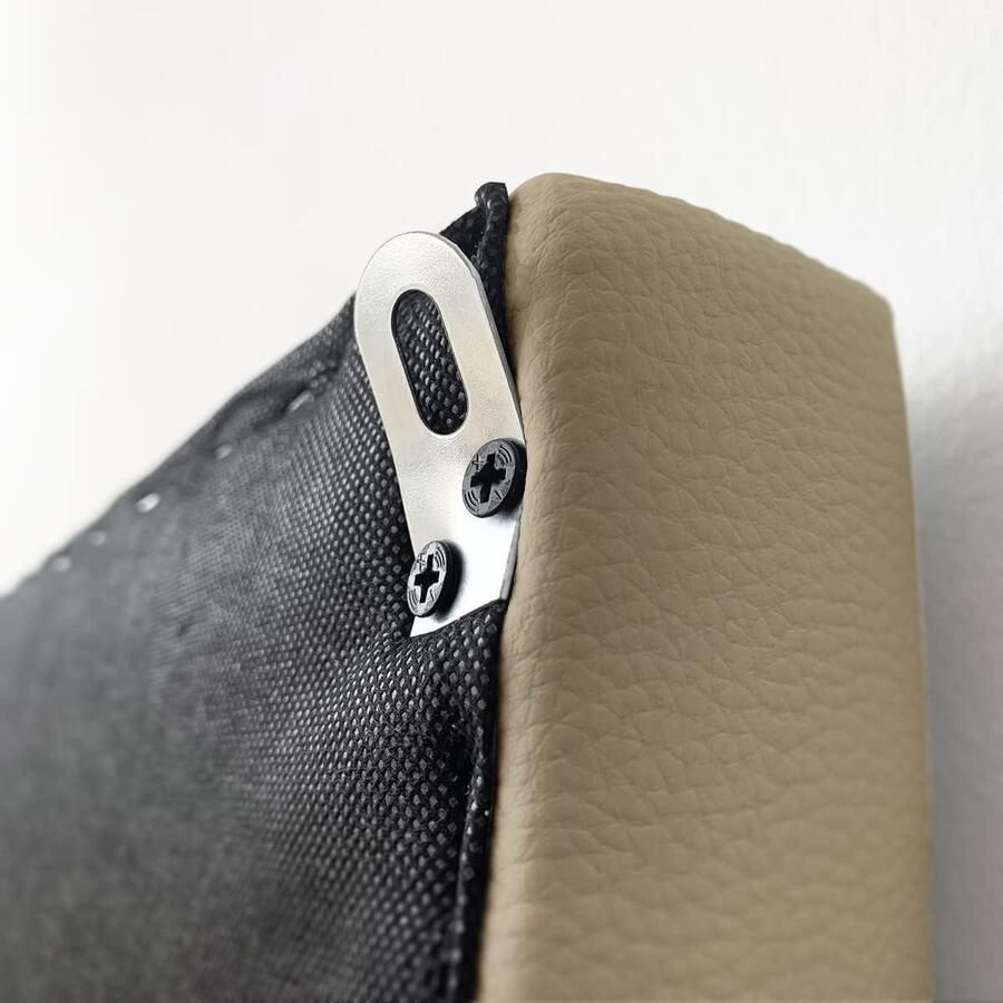 Lined Mailan Headboard Premium Padded Leather Cover Wood Beige 130 x 60 cm Bed 120 cm