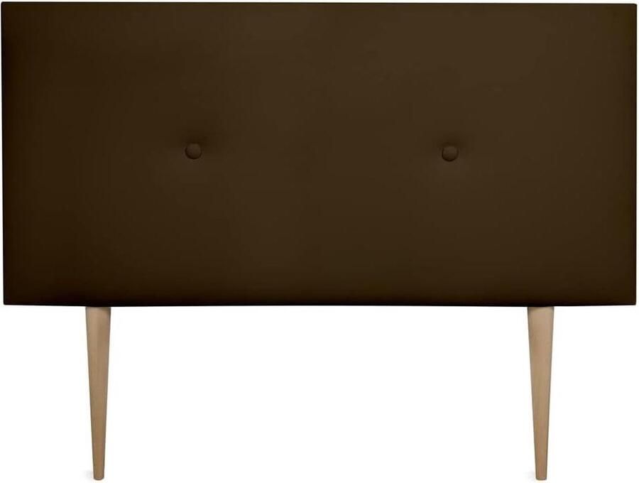 Lined Milan Headboard with Feet Faux Leather Covering Premium Wood Chocolate 100 x 60 cm Bed 90