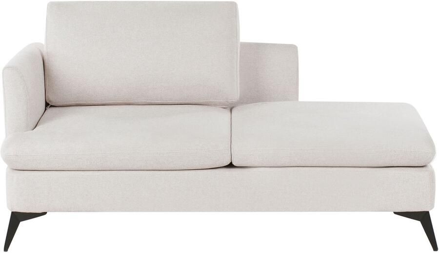 Beliani SIEVOZ Chaise longue Lichtbeige Linkszijdig Polyester