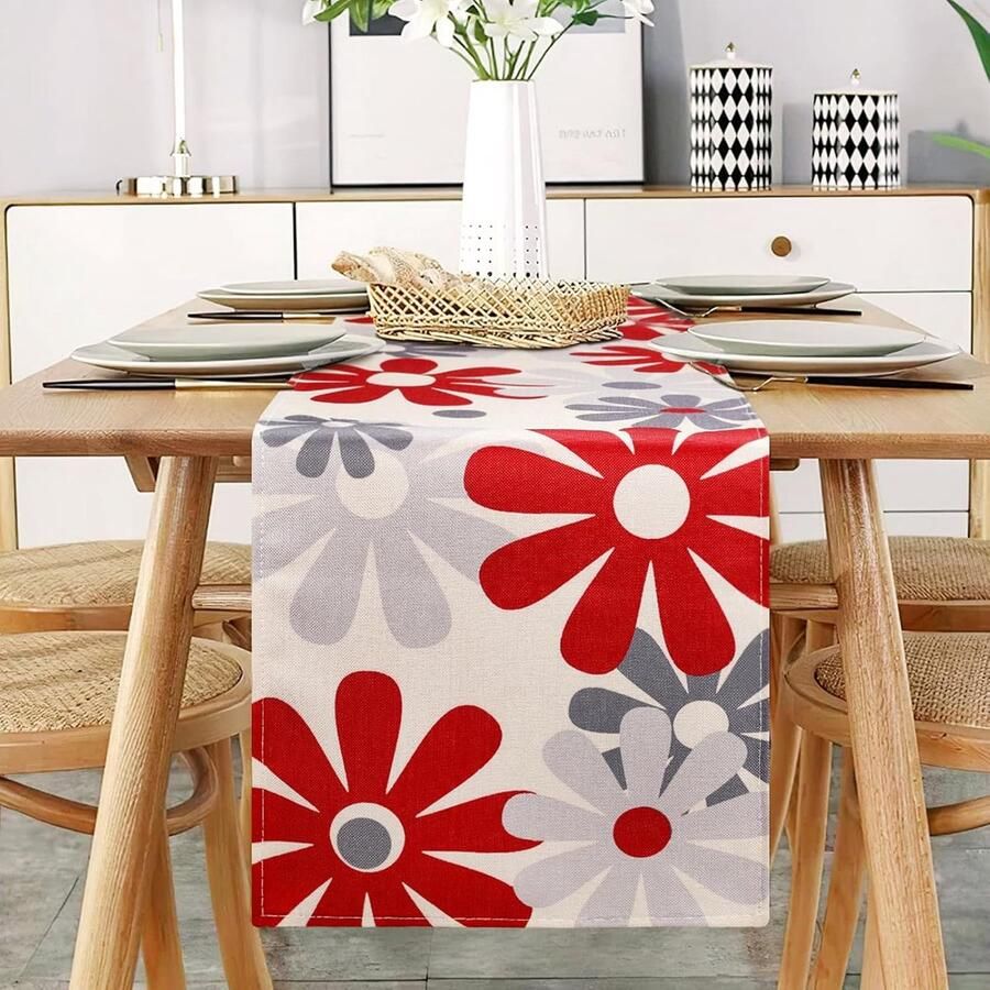 Linnen Bloementafelloper Elegant en Duurzaam 1 stuk 33 x 183 cm