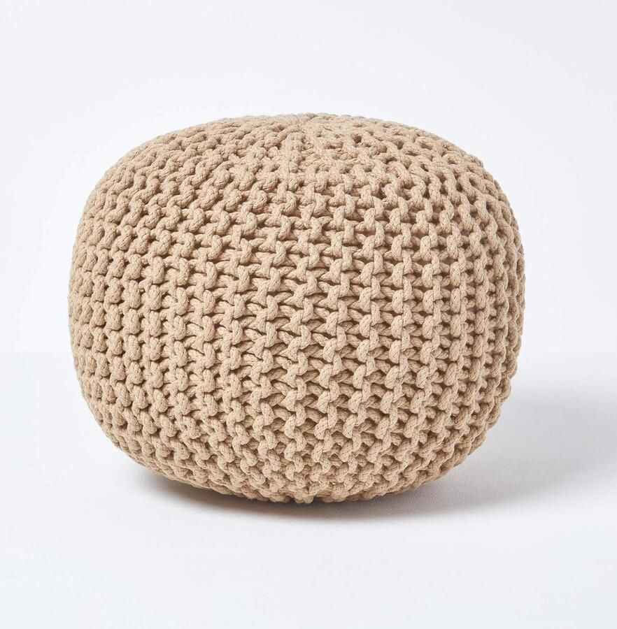 Linnen gebreide poef voetenbank van 100% katoen voor woonkamer en speelruimtes