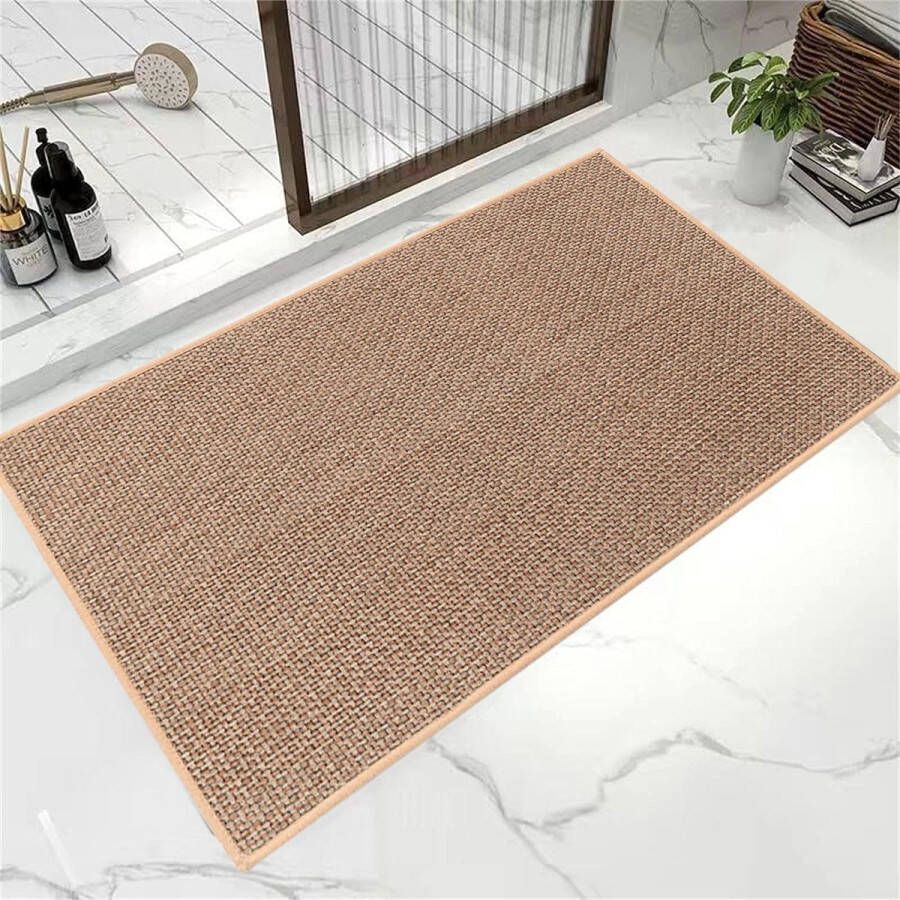 Linnen keukentapijt 60 x 90 cm wasbaar antislip vuilafstotend vloermat voor badkamer tapijt jute toilet antislip keukentapijt wasbaar antislip jute tapijt