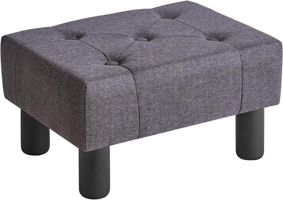 Linnen rechthoekige voetenbank met houten poten Voetensteun poef kruk Geschikt voor woonkamer entree kantoor 40 × 30.5 ×