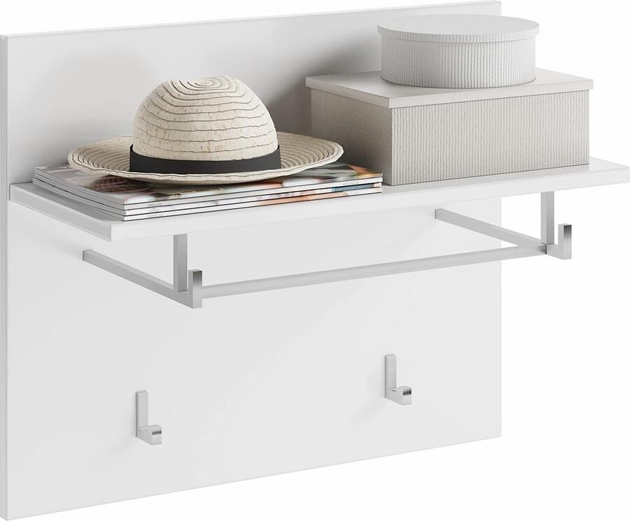 Rootz Living Rootz LINUS Kledingkastset Witte kapstok Wandpaneelorganizer Puristisch ontwerp 49 cm x 60 cm x 26 cm
