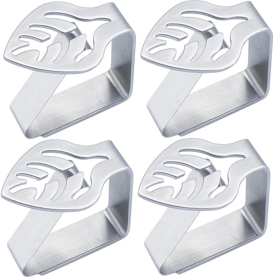 Lithyc Pack van 4 tafelkleedclips tafelclips voor tuintafels tafelkleedclips verstelbare tafelkleedclips voor dikke tafels tuintafel (blad)