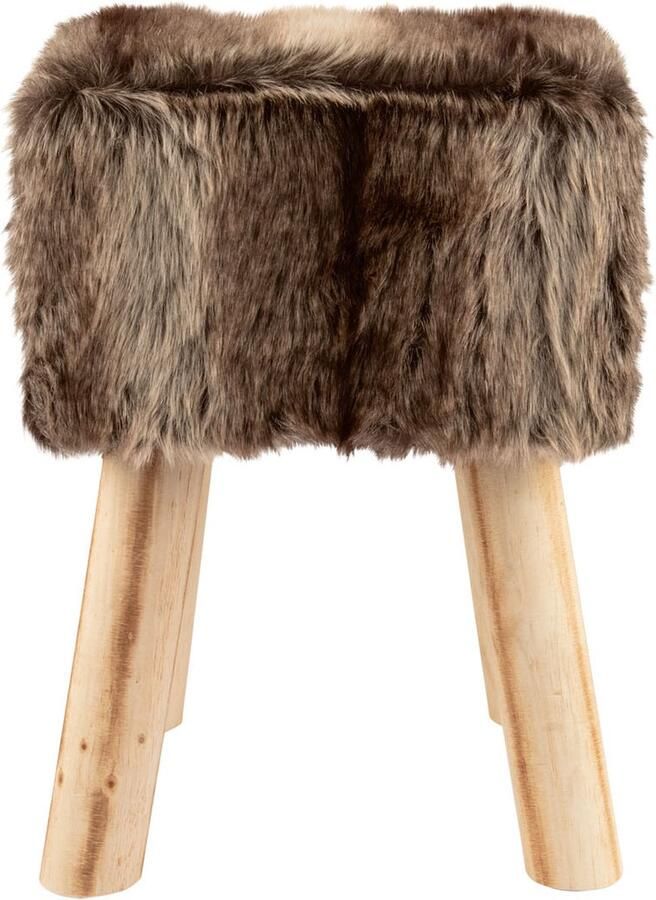 Livarno home Kruk bont ROND 29 x 40cm Imitatiebont Grenenhout