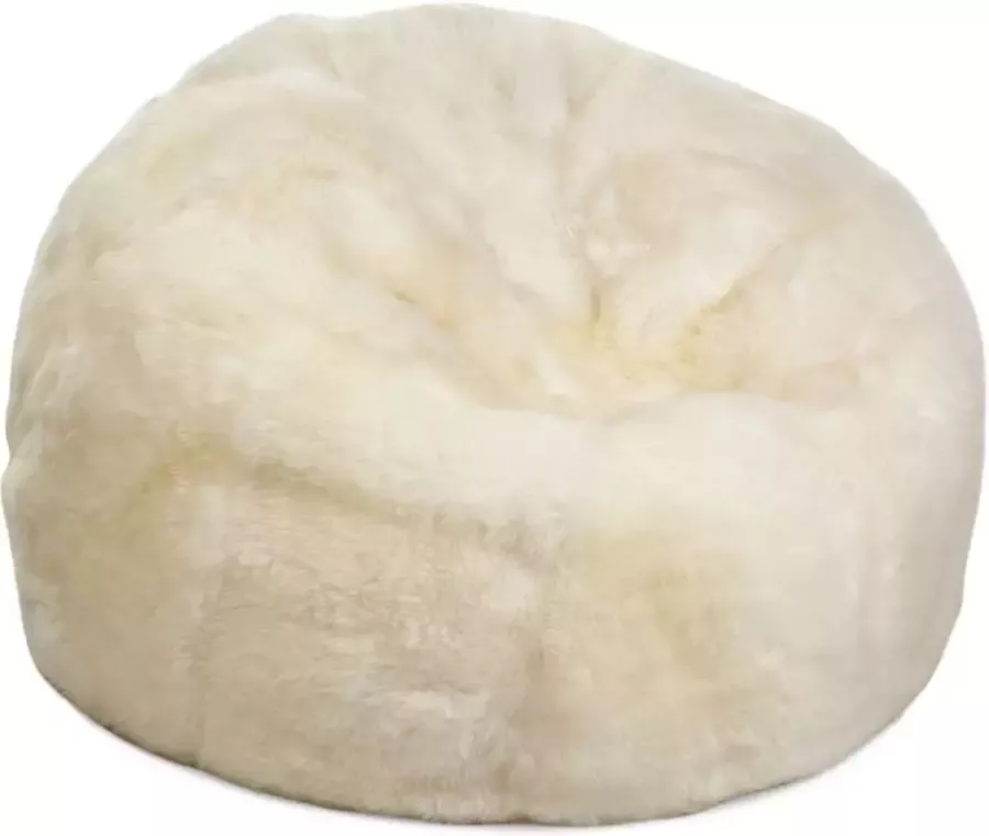 LivingLux Zitzak 73 x 74 cm New Zealand Schapenvacht Lichtgrijs - Foto 2