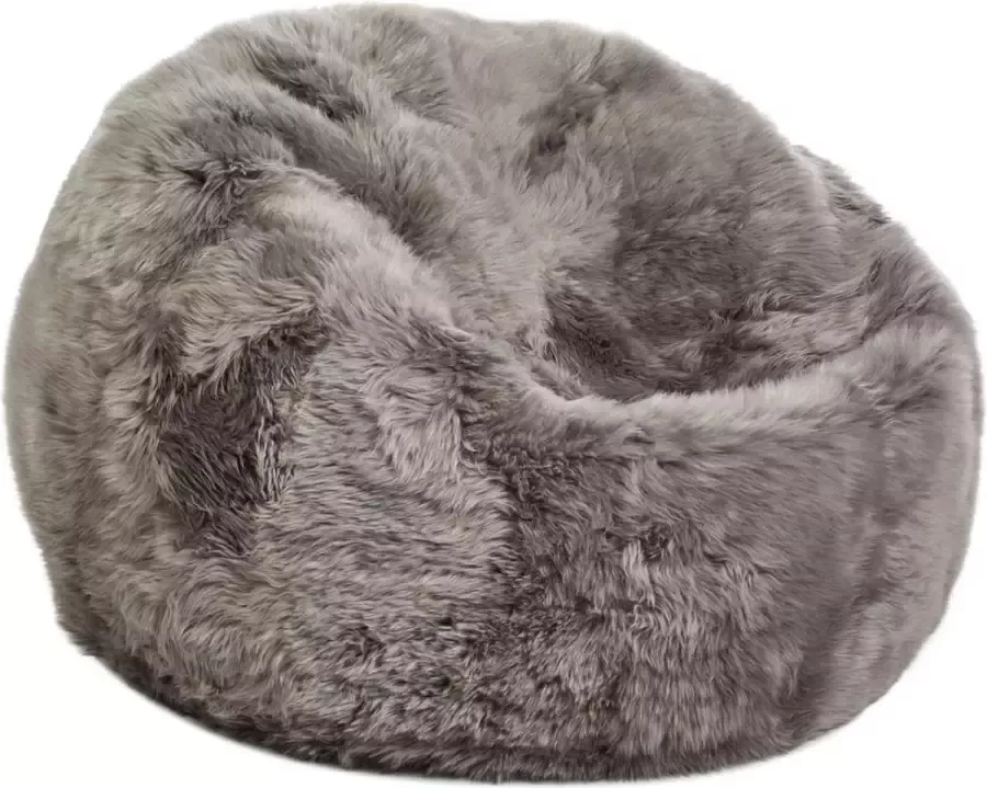 LivingLux Zitzak 73 x 74 cm New Zealand Schapenvacht Lichtgrijs - Foto 6