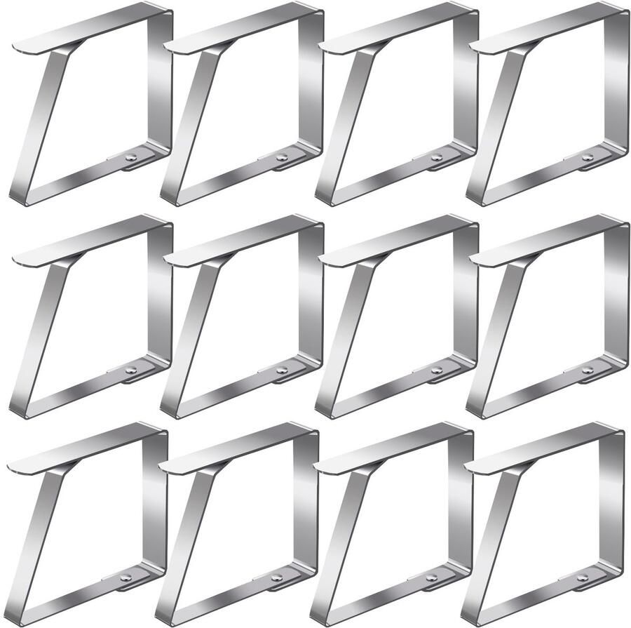 LMOMSS tafelkleedclips verpakking van 12 roestvrijstalen tafelkleedclips voor buiten barbecues feesten tafelclips voor tafels met een maximale dikte van 5 cm