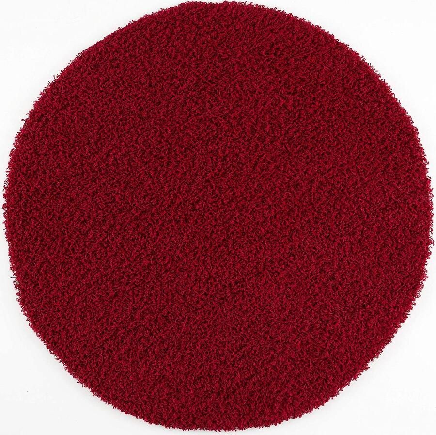 Muratap Loca Shaggy Vloerkleed Rond Rood 150 CM ROND Vloerkleed Hoogpolig Tapijt Woonkamer Slaapkamer - Foto 2