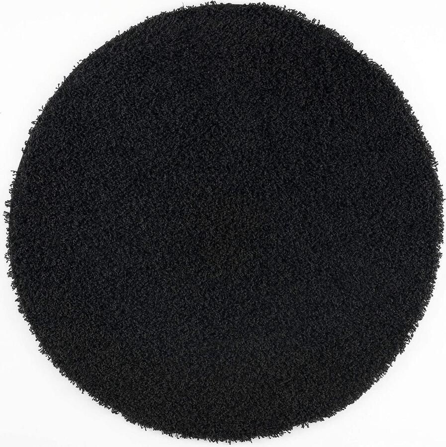 Muratap Loca Shaggy Vloerkleed Zwart 80 CM Vloerkleed Hoogpolig Tapijt Woonkamer Slaapkamer - Foto 2
