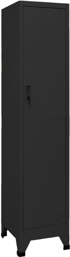 Lockerkast 38x45x180 cm staal zwart Duurzame opbergoplossing voor kantoor en thuis