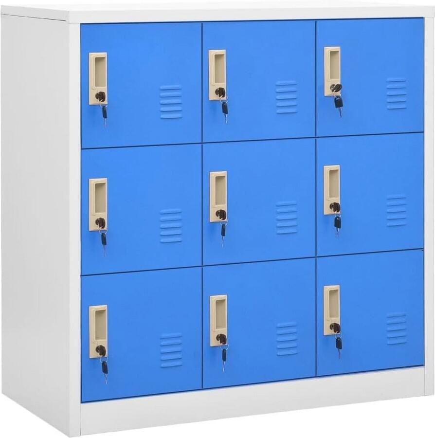 Lockerkast 90x45x92 5 cm Stalen kast voor thuis of kantoor Moderne opberger met slot
