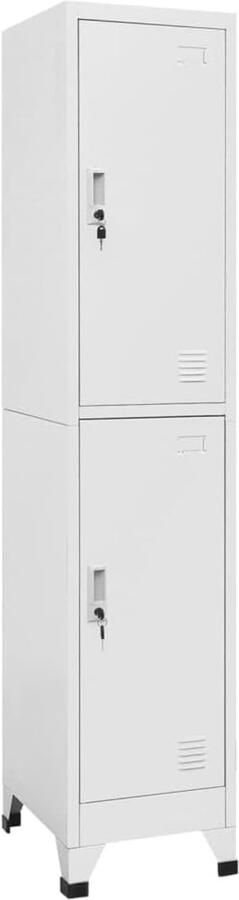 Lockerkast met 2 Vakken 38x45x180 cm Ideaal voor Kantoorkasten en Sportscholen