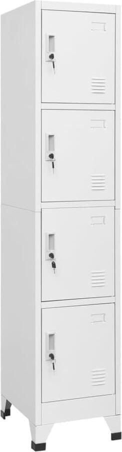 Lockerkast met 4 Compartimenten voor Kleding en Persoonlijke Eigenheden