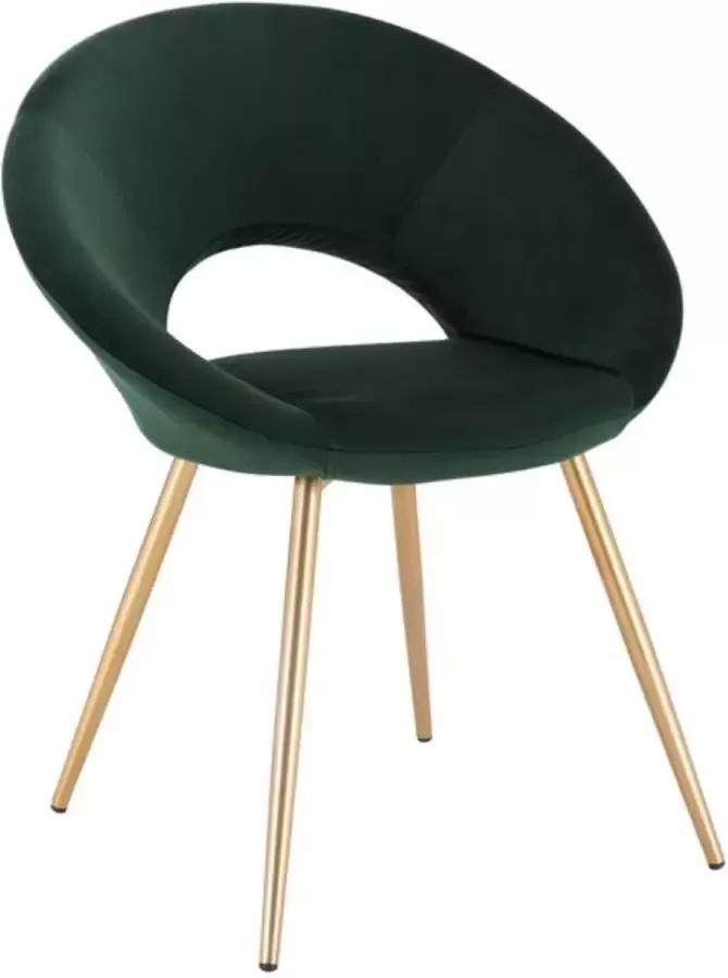 Loft Home Luxe Stoel Velvet Fauteuil Stoel Luxe Eetkamerstoel Stof Lounge Stoel Gouden Poten Groen