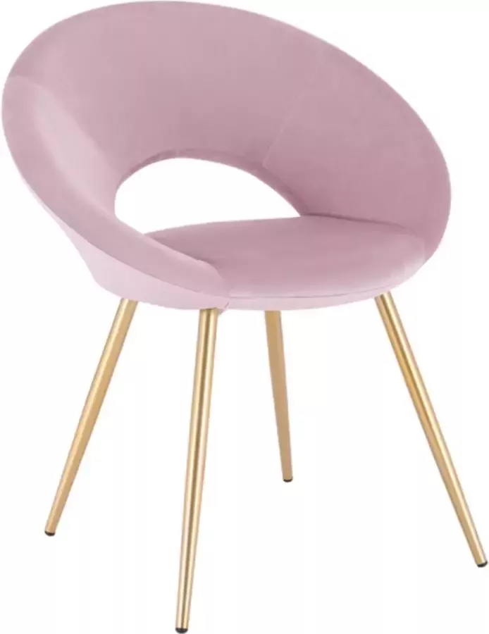 Loft Home Luxe Stoel Velvet Fauteuil Stoel Luxe Eetkamerstoel Stof Lounge Stoel Gouden Poten Roze