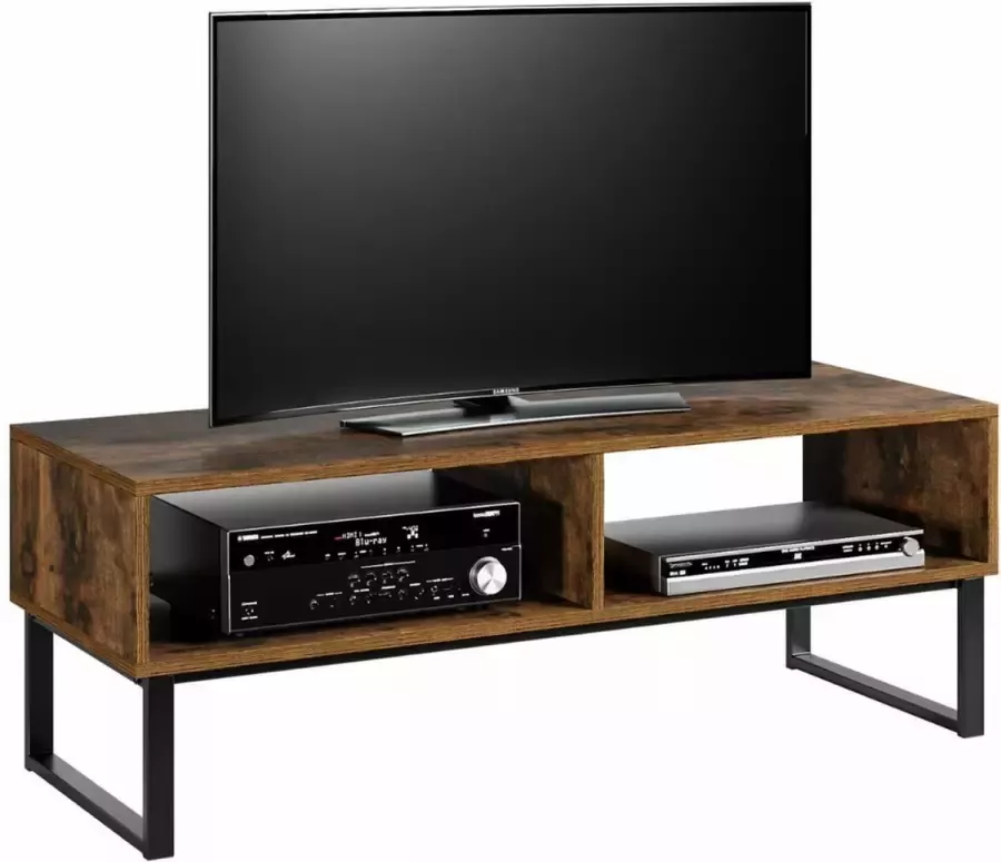 Loft Home TV Meubel Industrieel Koffietafel Tafel Tafeltje Bijzettafel Hout Metaal Bruin Zwart