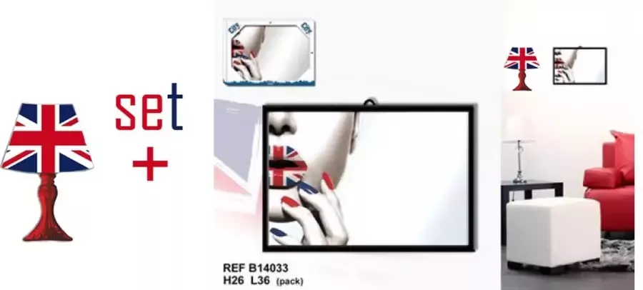 London City Spiegel + Wandlamp Deco Woonkamer Slaapkamer