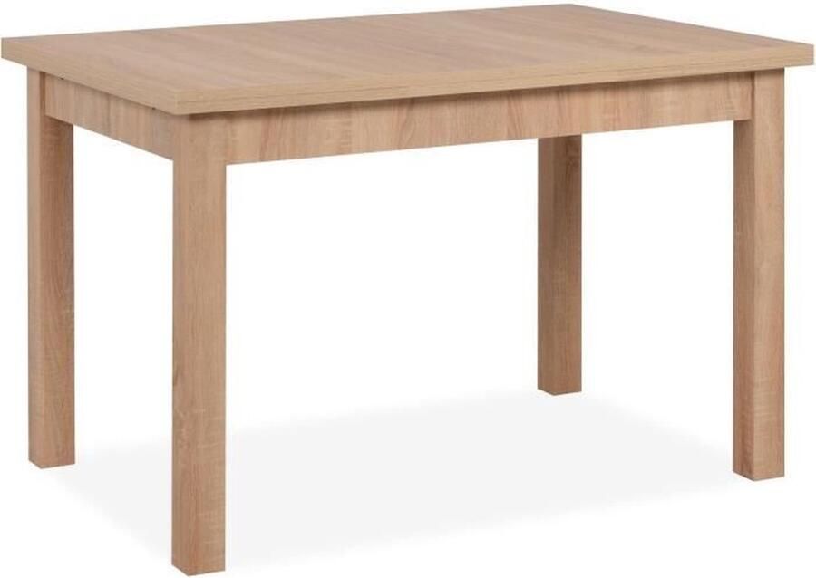Merkloos LONGFORD uitschuifbare eettafel 6 tot 10 personen Eikenmelamine L120-200 x H76 x D80 cm