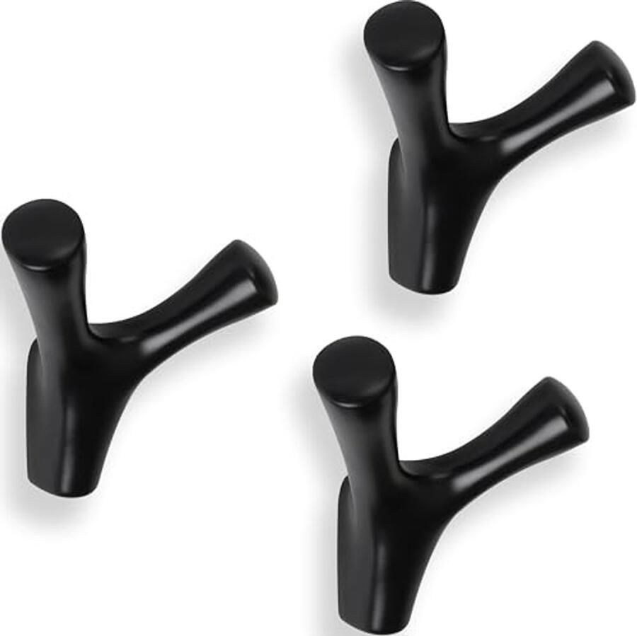 LouMaxx kapstokhaken in mat zwart moderne kapstokhaken van metaal set van 3 kapstokhaken muur design muurhaken voor garderobe en badkamer