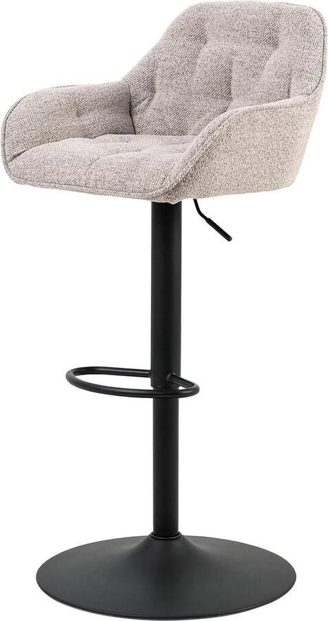 Lounge barkrukken set van 2 beige met rugleuning gevoerde barkruk met zwarte trompetbasis hoge stoelen voor thuisbar eetkamermeubels Barkruk