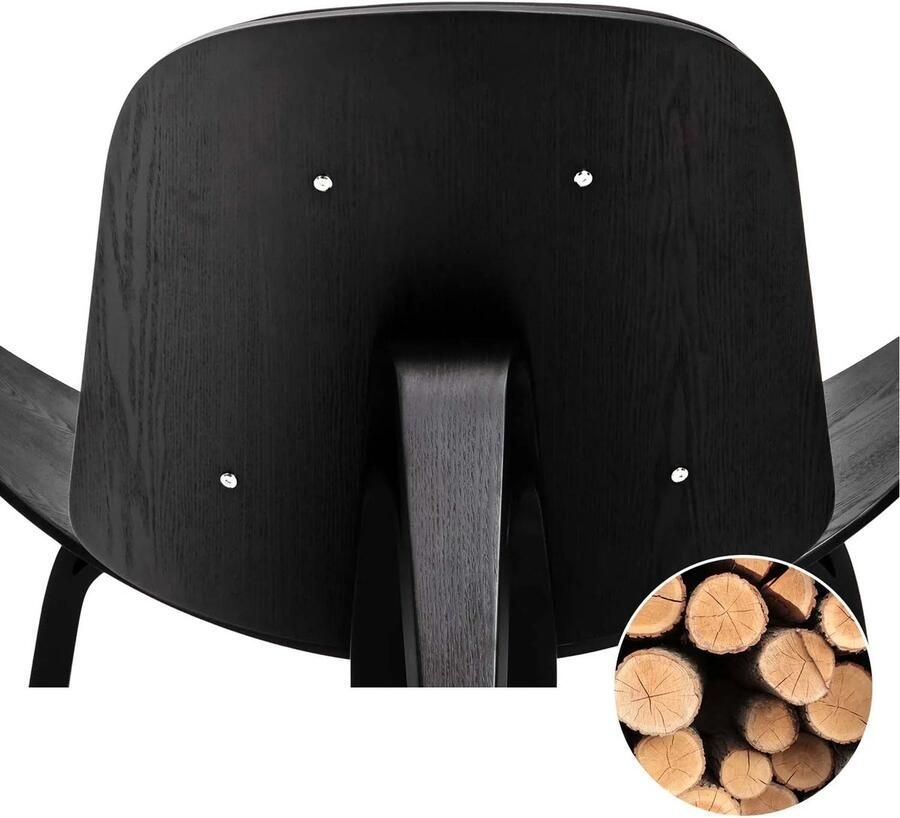 Lounge Chair Fauteuil Relaxstoel Leesstoel Nordic Solid Wood Modern Design – Comfortabel & Stijlvol voor Woonkamer Black Ashwood