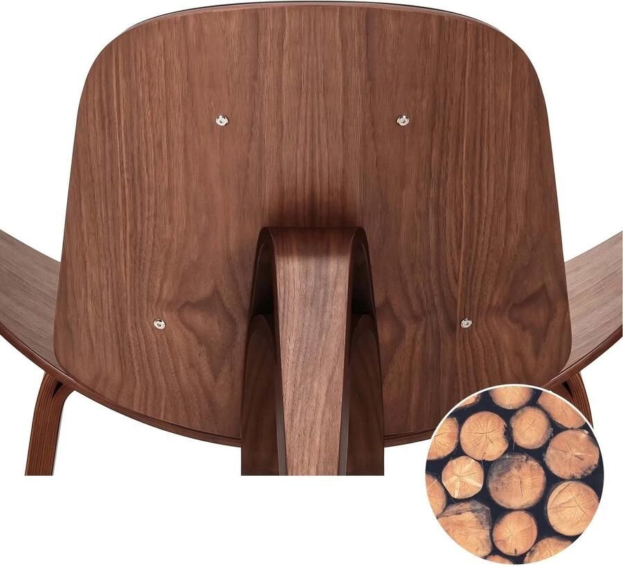 Lounge Chair Fauteuil Relaxstoel Leesstoel Nordic Solid Wood Modern Design – Comfortabel & Stijlvol voor Woonkamer Black Walnut