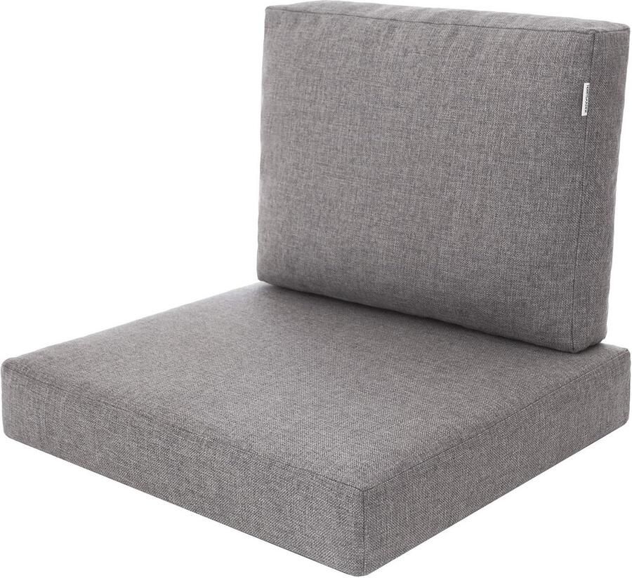 Rattan Wicker Chair Cushion Set Backrest Seat Cushion Outdoor Seat Cushion Garden Chair Seat Cushion 60 x 55 x 40 cm Grey - Foto 2