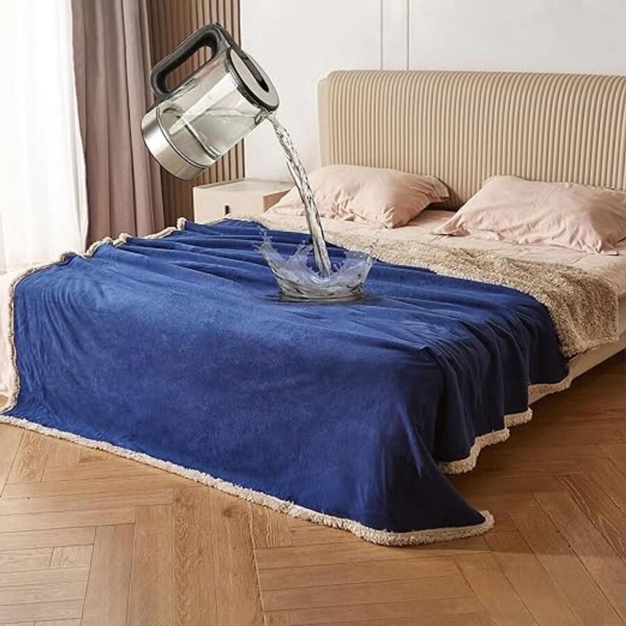 Love Blanket Waterdicht Plaid Waterdicht Deken Voor Bed Bank & Sofa Date Night 152X127CM 2 Personen Valentijn Fleece Deken Blauw