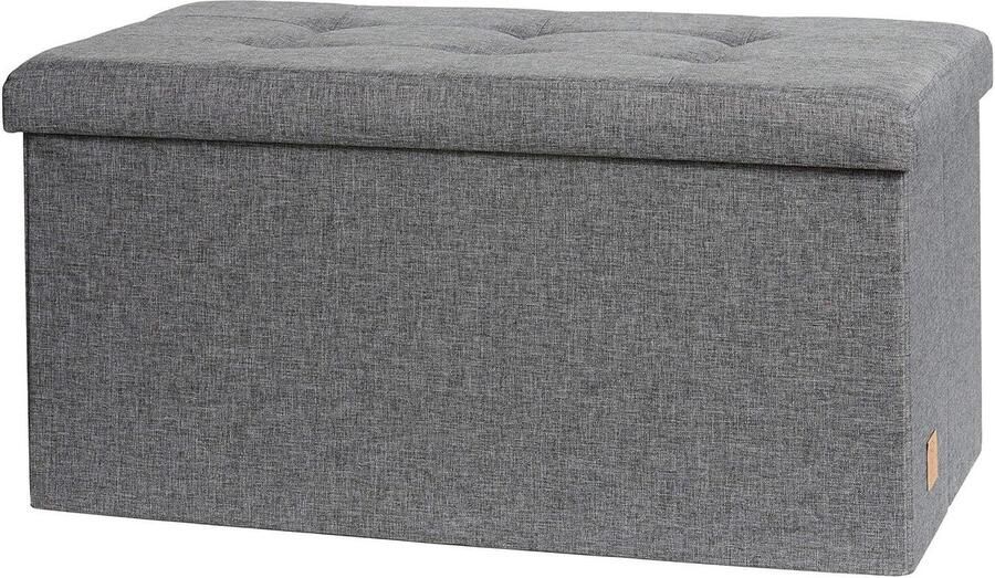 Love it Store it Premium Bank met opbergruimte opbergbank comfortabel 1 stuk grijs hoogwaardig stof 76x38x38 cm