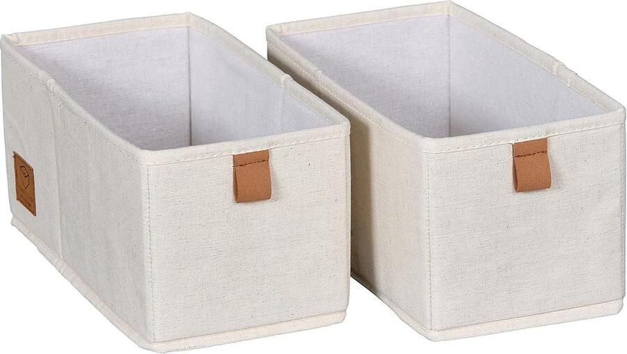 Love It Store It Premium opbergsysteem opberger kastorganizer 2 stuks beige stof en karton 30 x 15 x 15 cm