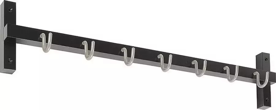 Lowander houten kapstok 7-haaks Wandkapstok 83cm Zwart