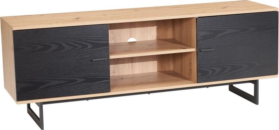 Rootz Living Rootz Lowboard 150 cm tv-meubel entertainmentmeubel mediaconsole modern design ruime opbergruimte contrasterende kleuren 150 cm x 40 cm x 55 cm