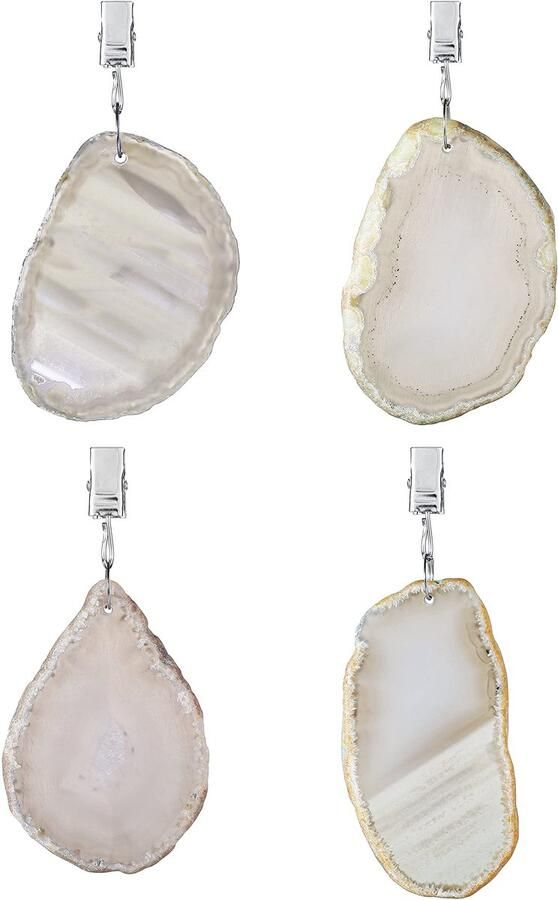 Lpraer tafelkleedgewichten 4-delig tafelkleedgewichten met stalen clips Tafelkleedgewichten voor buiten gemaakt van natuurlijk agaat Tafelkleedclips Tafelkleedhouder voor feestjes picknick bruiloften