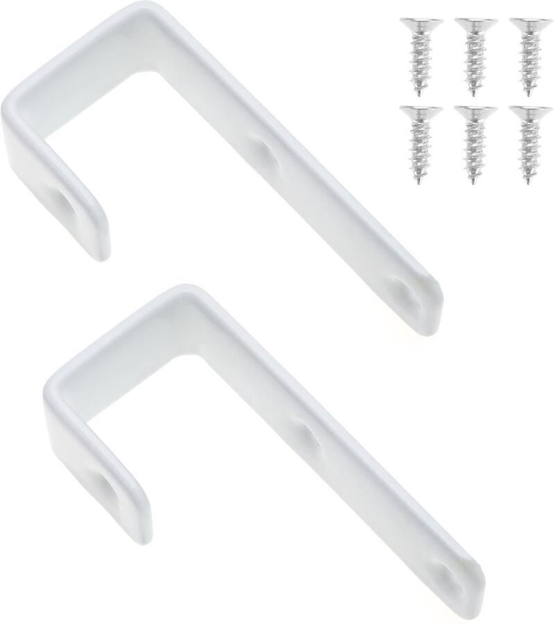 LT Easiyl 2-pack bedladderhaken J-haken met PVC-coating Robuuste metalen haken voor stapelbedden hoogslapers en ladders Wit