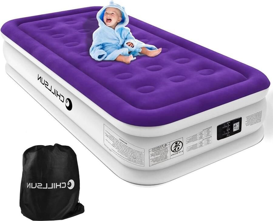 Luchtmatras 190 x 100 x 40 cm met elektrische pomp zelfopblazend 1 persoon opblaasbaar bed logeerbed vouwmatras camping vouwmatras