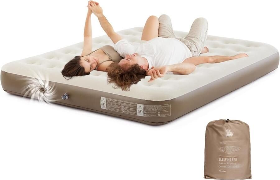 Luchtmatras voor 1 Persoon met Oplaadbare Elektrische Luchtpomp Zelfopblaasbaar Luchtbed 200 x 100 x 25 cm Premium Logeerbed voor Camping en Thuisgebruik