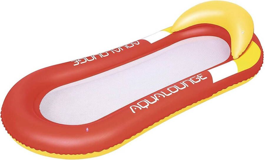 Luchtmatras waterhangmat hangmat matrassen water ligstoel inklapbaar zwembad drijvend bed water bank met hoofdeinde (rood)