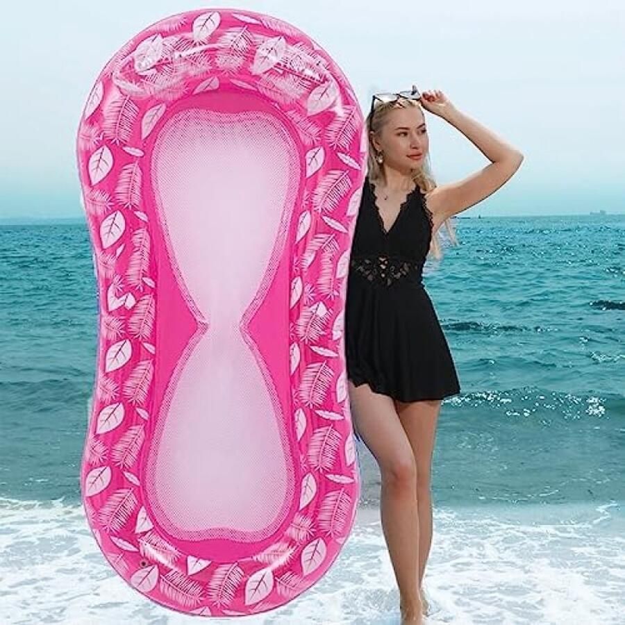 Luchtmatras waterzwembad hangmat waterhangmat met net zwembaddrijver opblaasbare waterhangmat voor stoel matrassen zitting zwemmatras met leuningen