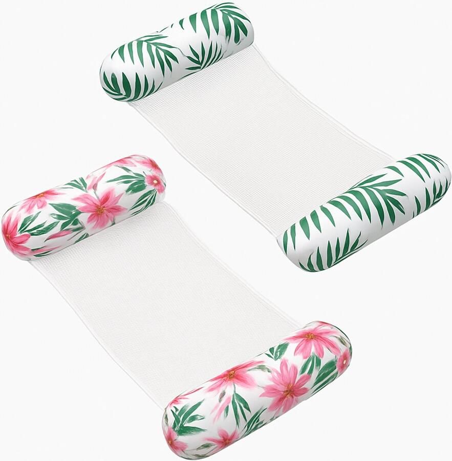 Retadou Luchtmatras zwembad XL 2 stuks waterhangmat voor volwassenen 4-in-1 luchtmatras waterzwembad accessoires plezier zwembadspeelgoed opblaasbaar waterspeelgoed hangmat luchtmatras groen