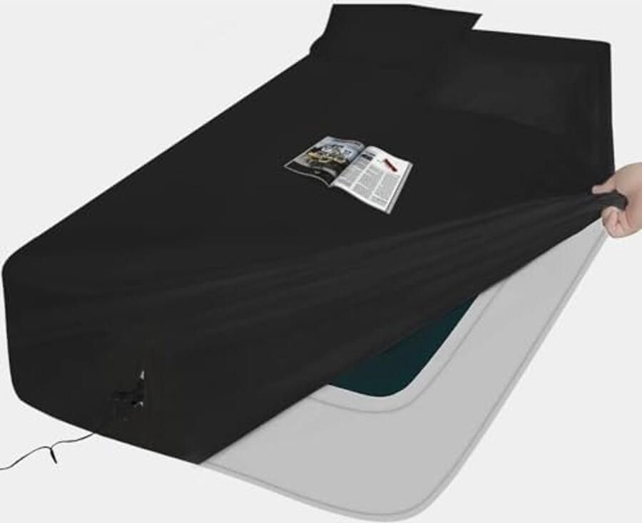 Luchtmatraslakens Set 3-delige Diepe Zak Geschikt voor 40 6 cm Opblaasbare Matrassen Handig en Gemakkelijk in Gebruik Zwart