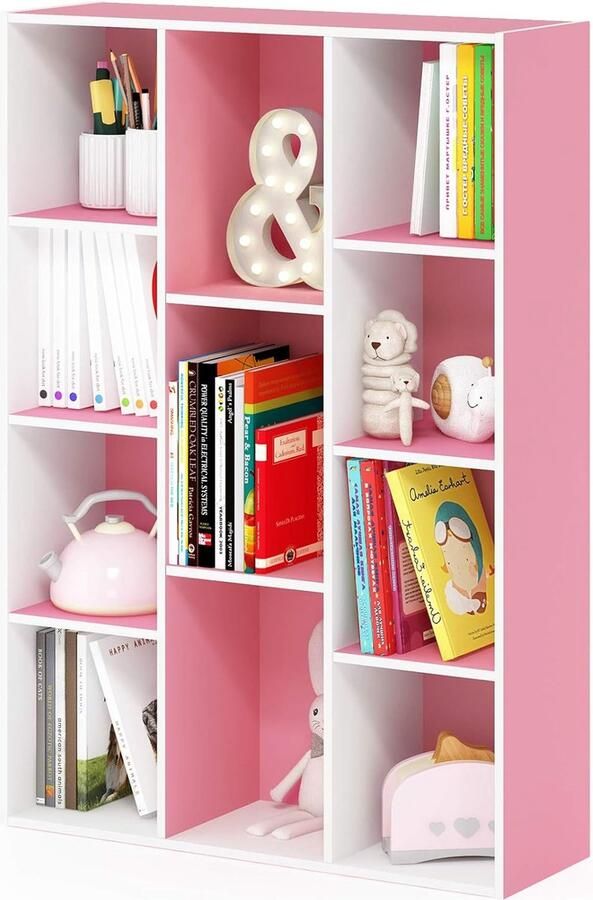 Luder 11-Cube Omkeerbare boekenkast met open plank wit roze