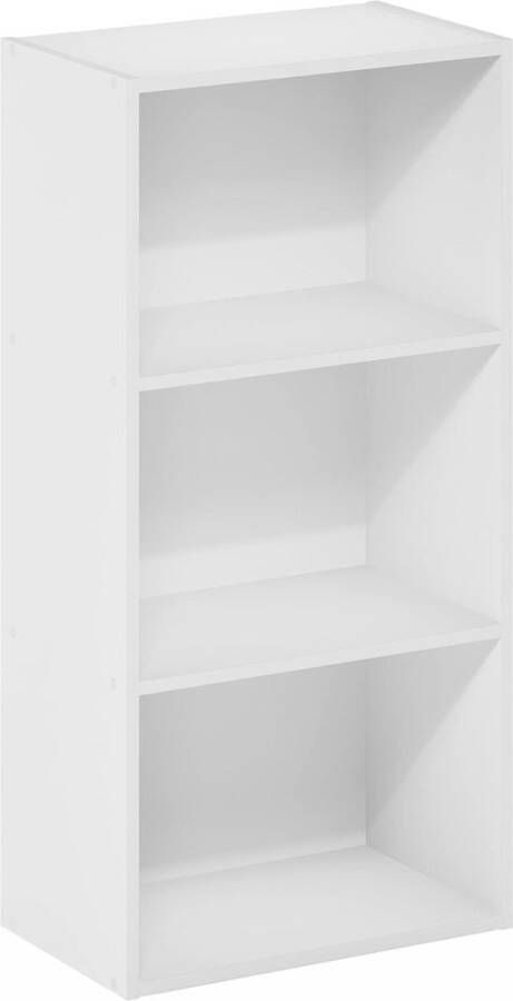 Luder 3-Tier Wooden Bookcase White 3-Tier