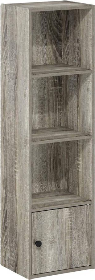 Luder 4-laags Frans eiken boekenkast met 4 planken en 1 deur